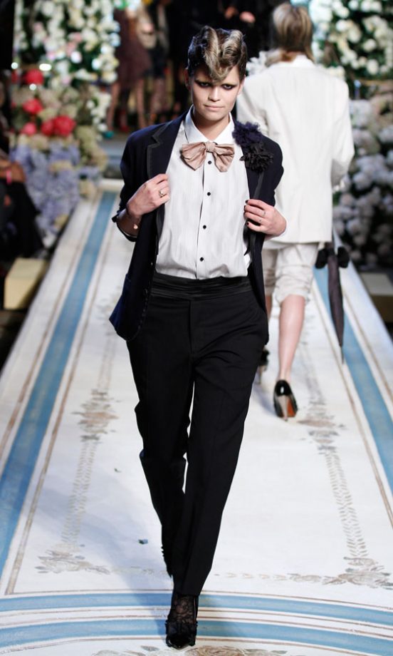 Pixie Geldof Rocked The Runway Wearing A Menswear Inspired Look At The Lanvin For H&M Haute Couture New York Fashion Show 2010
