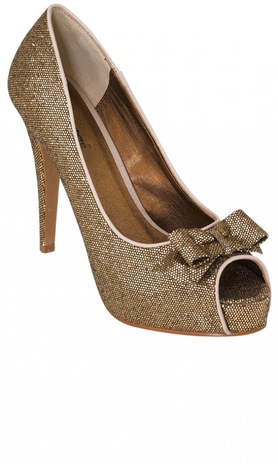 Primark Gold Bow Open Toe Pump £15 - Available In Store