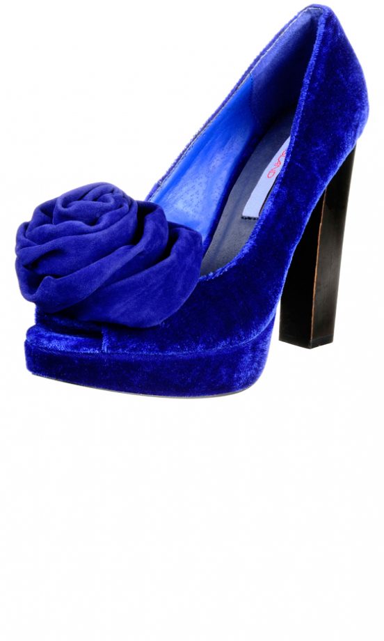 River Island Blue Velvet Open Toe Pump £64.99 - Available In Store