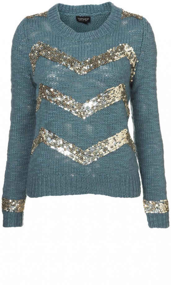 Topshop Zig Zag Sequin Jumper £55