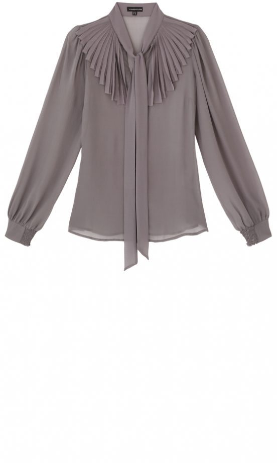 Warehouse Grey Tie Front Blouse £50