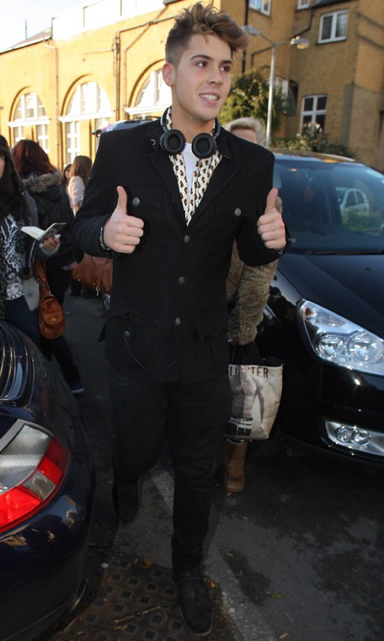 X Factor's Aiden Grimshaw Out And About In London