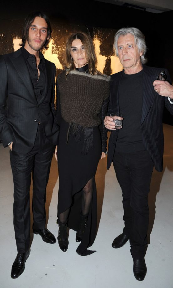 Carine Roitfeld With Vladimir And Christian Roitfeld At The Private View Of Richard Hambleton Street Art 2010