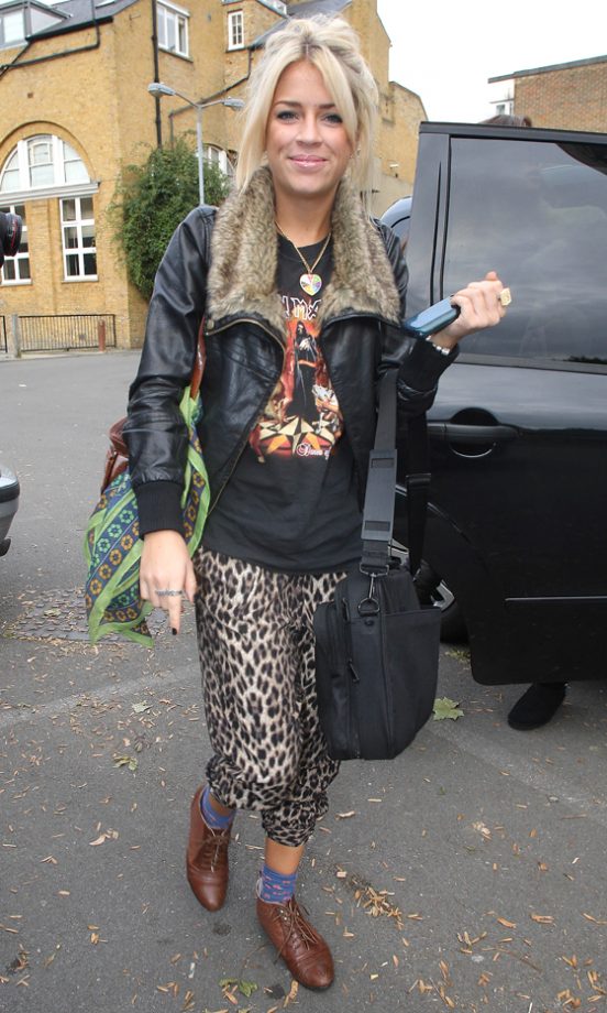 X Factor's Sophia Wardman From Girl Group Belle Amie Wearing Leopard Print Harem Trousers By Topshop