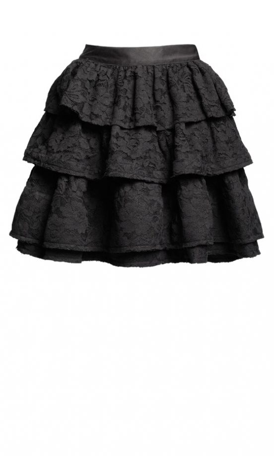 Lanvin For H&M Black Lace Tiered Skirt £59.99