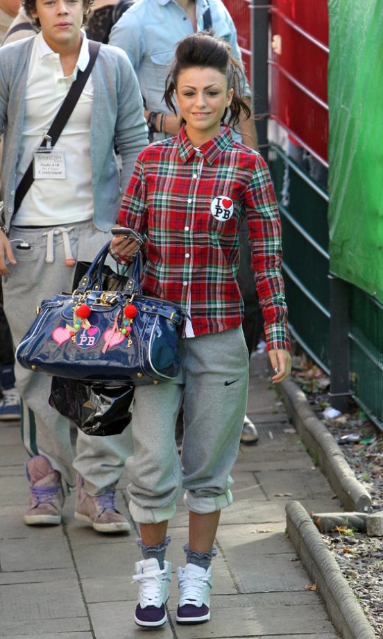 X Factor's Cher Lloyd Wearing Pauls Boutique Checked Shirt And Handbag