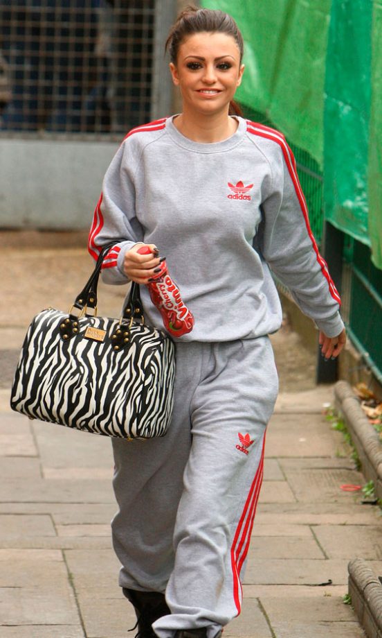 X Factor Finalist Cher Lloyd Dresses Down In A Grey Adidas Tracksuit At The X Factor Studios In London