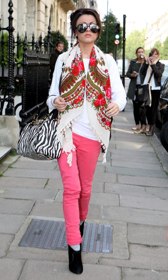 X Factor's Cher Lloyd Wears Bright Pink Jeans