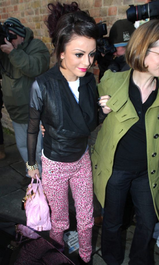 X Factor's Cher Lloyd Wearing Pink Leopard Print Jeans & 'Molly' Bag By Paul's Boutique