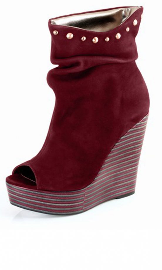 Clandra Wine Ankle Boot, £220 From The Zandra Rhodes Footwear Collection 2010