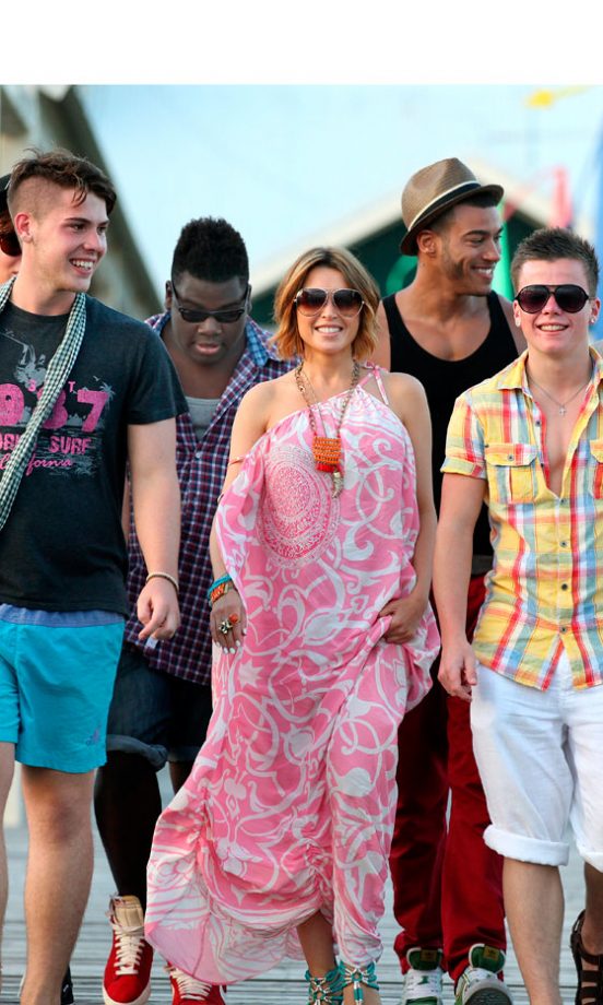 Dannii Minogue With The Boys At The X Factor 2010 Boot Camp