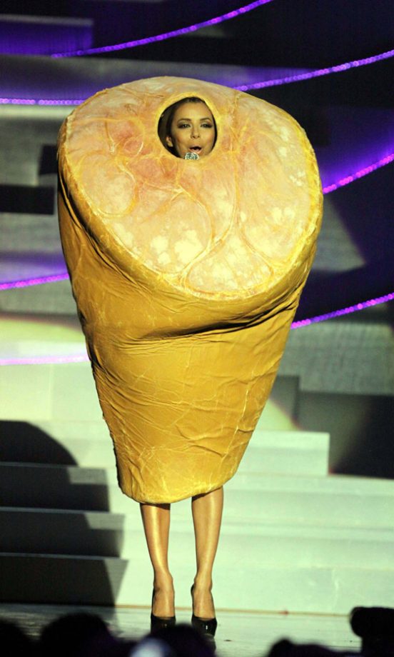 Eva Longoria Parker Dressed Up As A Giant Ham (Really) At The MTV Europe Music Awards 2010