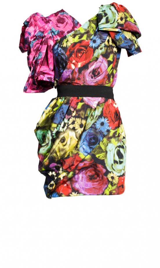 Lanvin For H&M Technicolour Floral Puff Sleeve Dress £149.99