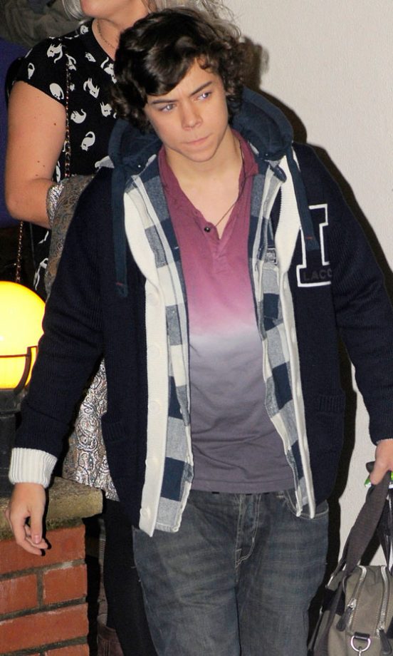 Harry Styles From One Direction Bundles Up In Multiple Layers To Keep Warm At The X Factor Studios 2010