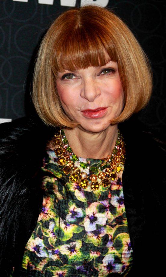 Anna Wintour With Her Infamous Bobbed Hairstyle At The WWD 100th Anniversary Gala 2010