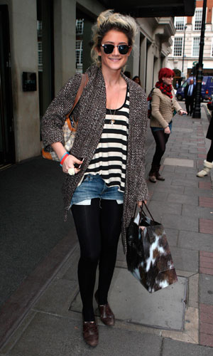 X Factor finalist Katie Waissel at the May Fair hotel, London