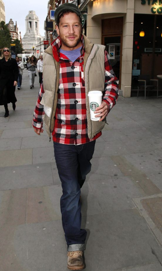 X Factor's Matt Cardle Wears A Checked Shirt And Body Warmer