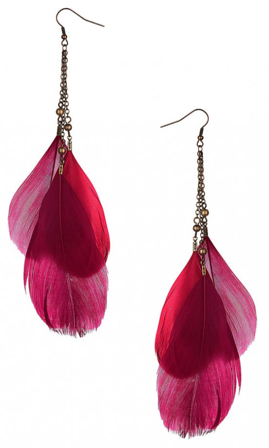 Dorothy Perkins Feather Drop Earrings, £10