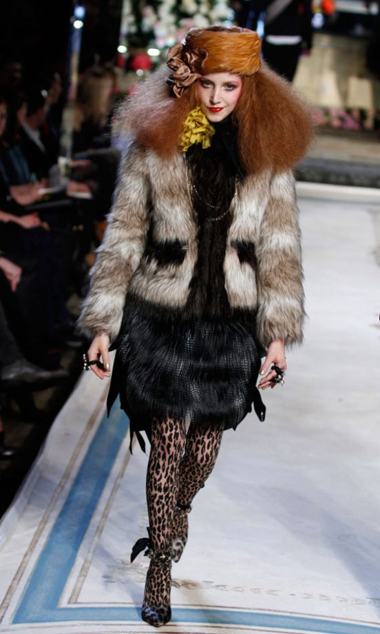 A Model Wearing The Luxe Multi-Coloured Faux Fur Jacket At The Lanvin For H&M Haute Couture New York Fashion Show 2010