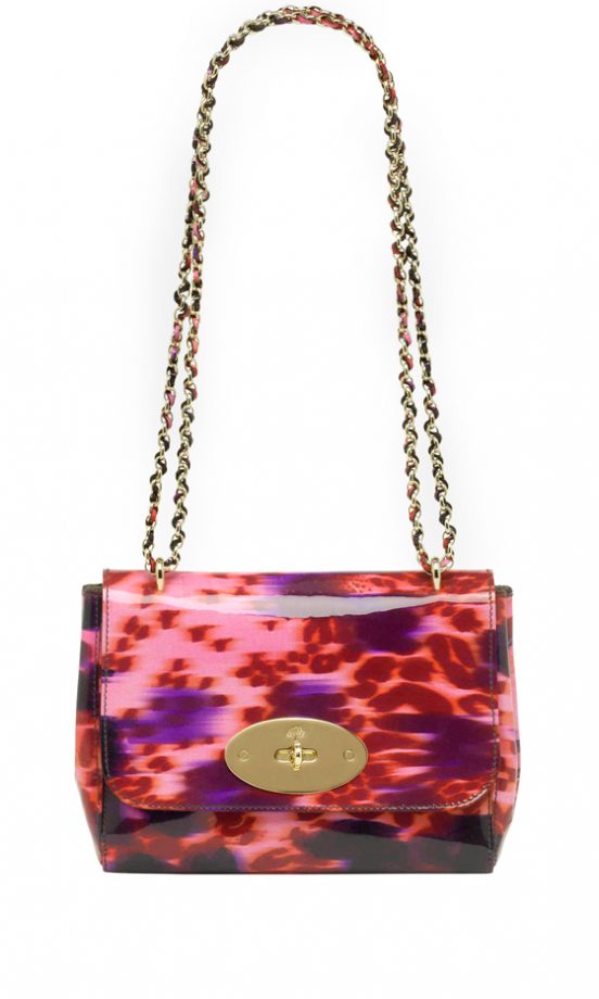 Mulberry Plum Leopard Patent Leather Lily Bag £495