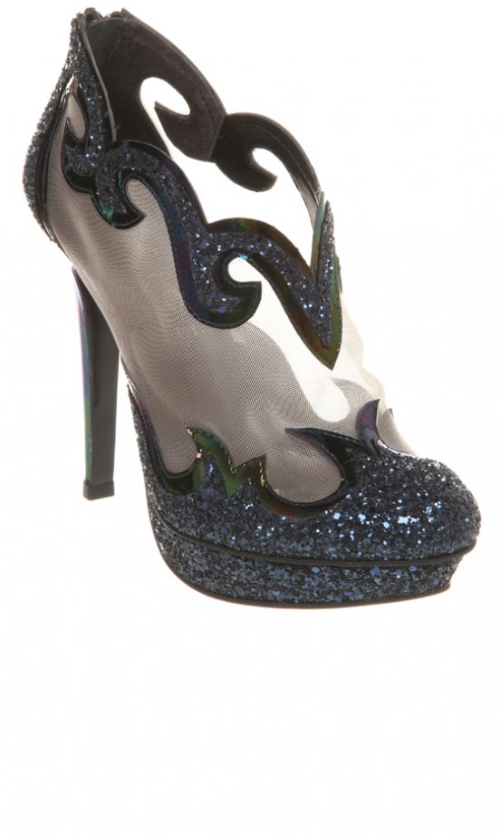 Office Twine Fine Blue Glitter Heels £85