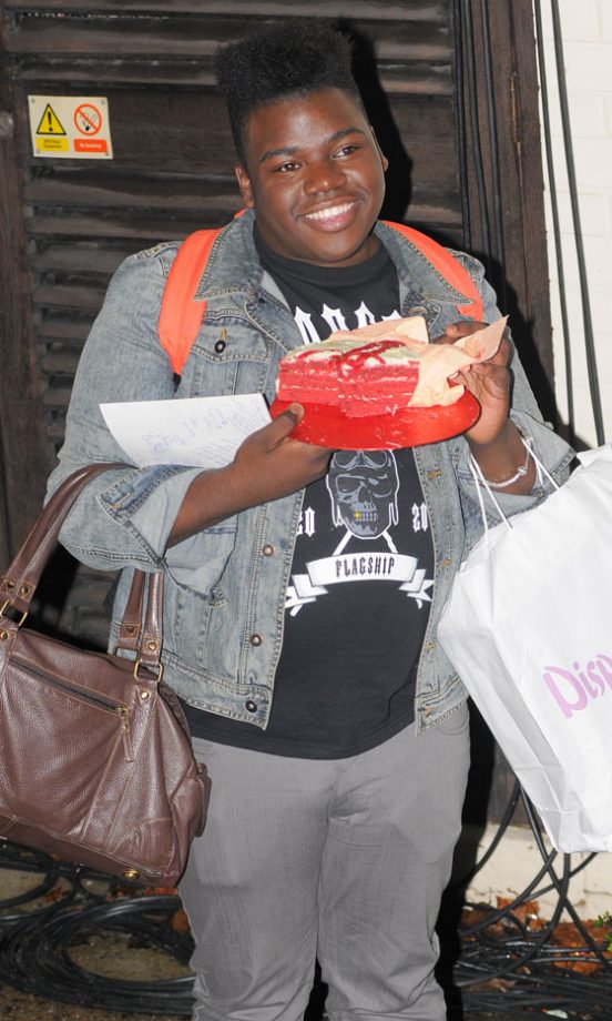 Paije Richardson Gets The Best Birthday Present Ever Winning Another Week To Compete And A Delicious Looking Cake At The X Factor Studios 2010