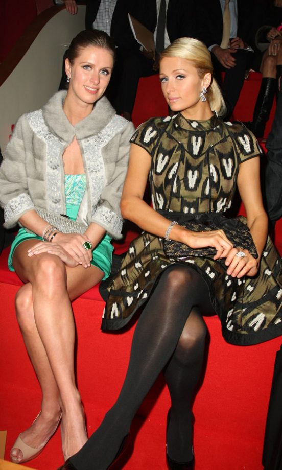 Paris Hilton And Nicky Hilton Take Their Front Row Seat At The Victoria's Secret Fashion Show 2010