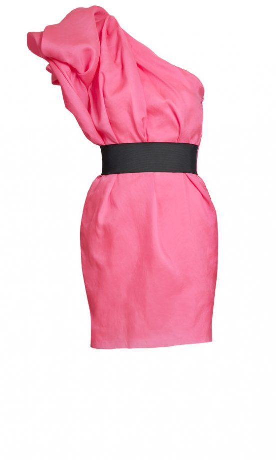Lanvin For H&M Belted Bubblegum Pink One Shoulder Dress £99.99