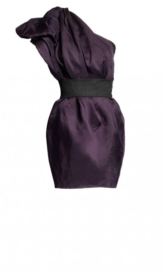 Lanvin For H&M Black Belted Purple One Shoulder Dress £99.99