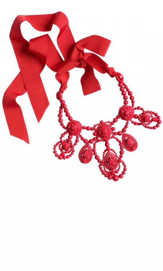 Lanvin For H&M Red Chunky Ribbon Necklace £29.99