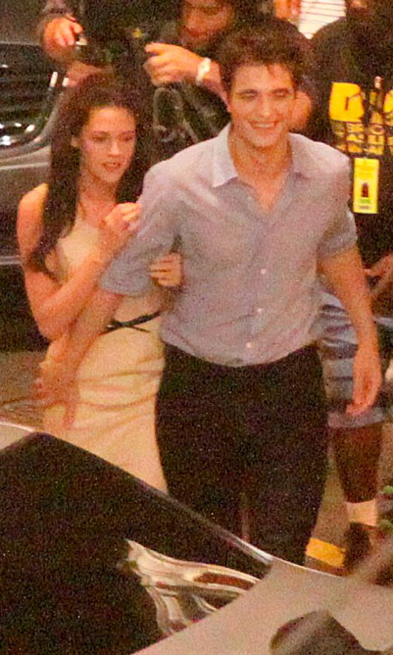 Kristen Stewart And Robert Pattinson On Set Filming The Penultimate Twilight Film, Breaking Dawn Part 1