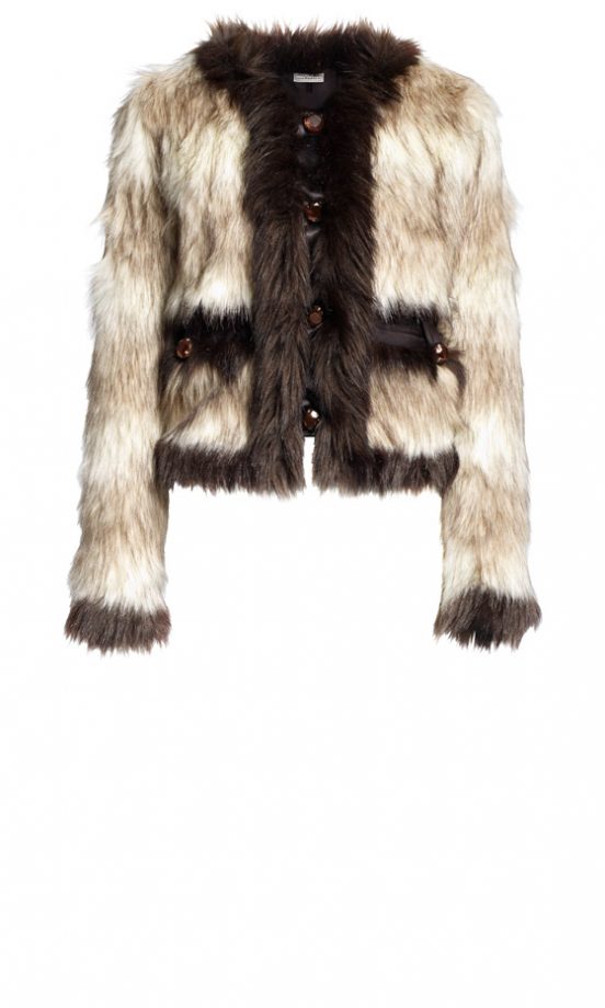 Lanvin For H&M Short Faux Fur Multi-Coloured Jacket £79.99