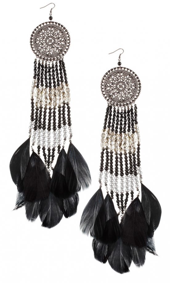 Topshop Disc And Bead Feather Drops, £25
