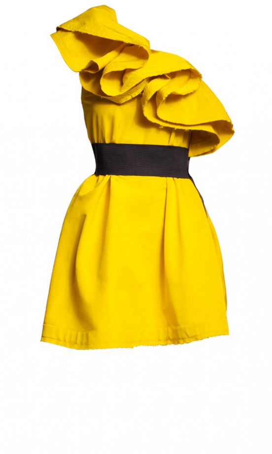 Lanvin For H&M Bright Yellow Ruffle One Shoulder Dress £99.99