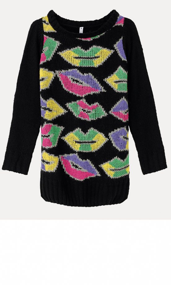 H! By Henry Holland Multi Coloured Lip Print Knit Dress, £32