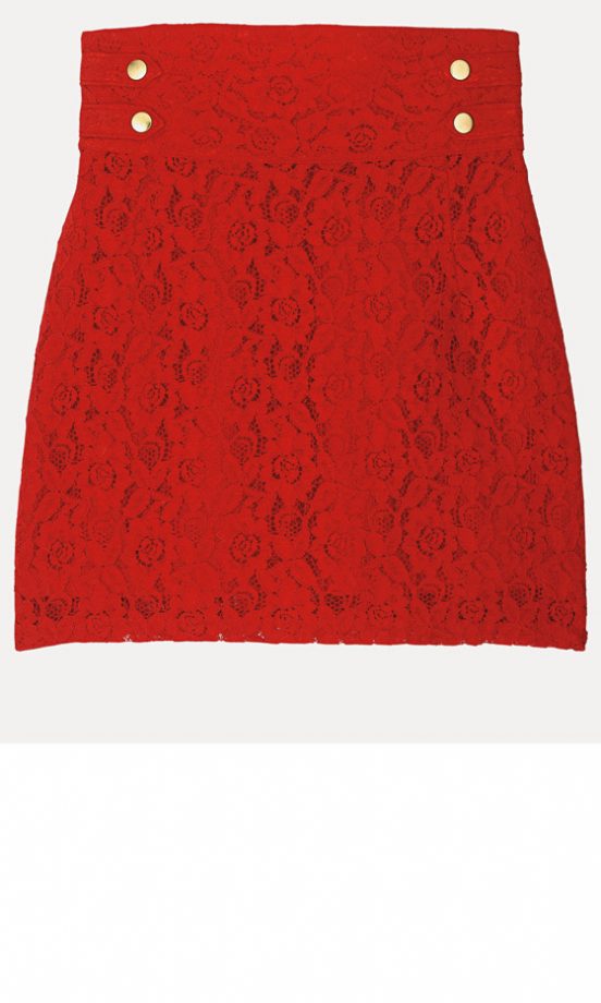 H&M Red Lace Skirt, £14.99 - In Stores Only