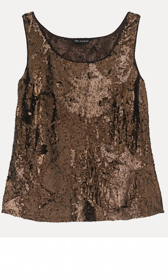 Autograph Exclusive Scoop Neck Sequin Vest Top, £49.50