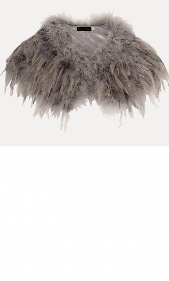 Miss Selfridge Grey Feather Cape, £40