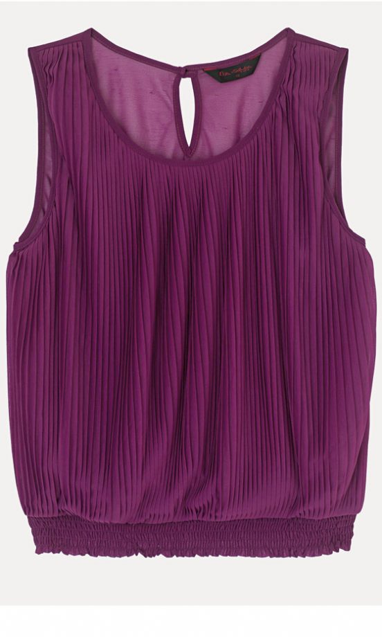 Miss Selfridge Magenta Pleated Chiffon Top, £32
