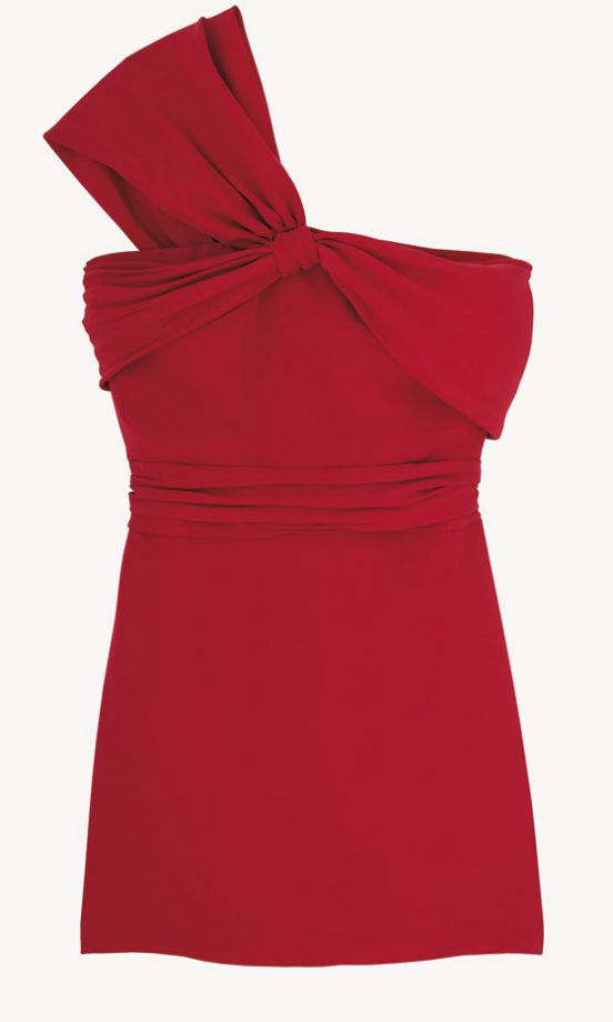 Topshop Red Bow Twist Dress £165