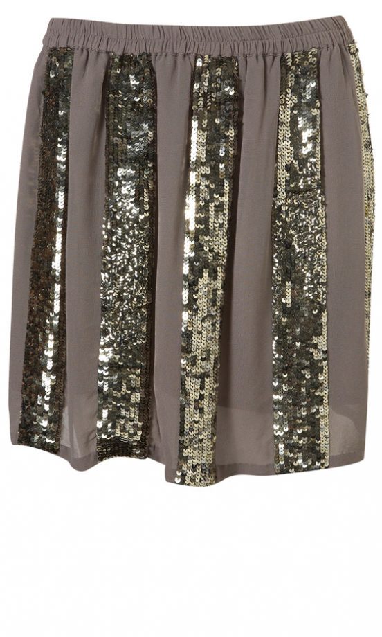 Topshop Premium Sage Chiffon Sequin Skirt, £55