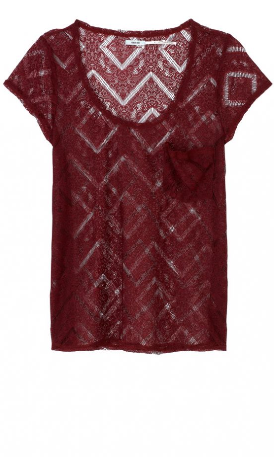 Urban Outfitters Maroon Lace Baggy Top, £28 - In Stores Only