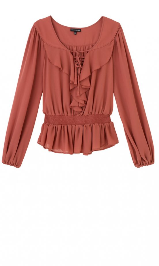Warehouse Ruffle Front Blouse, £45