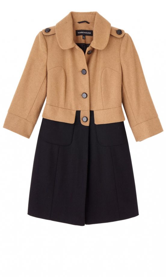Warehouse Colour Block Coat, £100