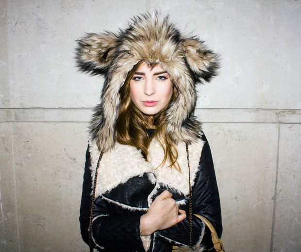 Arrogant Cat Faux Fur Hat and Shearling Jacket