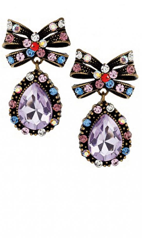 Asos Jewelled Bow And Stone Drop Earrings, £12