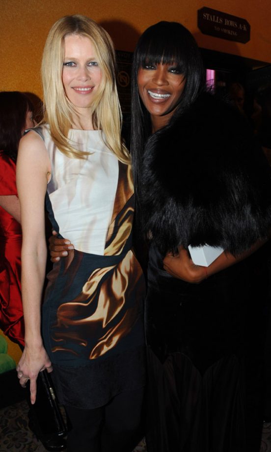 Claudia Schiffer And Naomi Campbell At The British Fashion Awards 2010