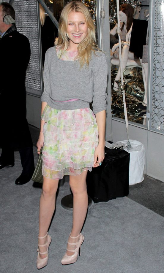 Dree Hemingway Wearing A Floral Dress At The Christian Dior Flagship Boutique Relaunch Party In New York, 2010