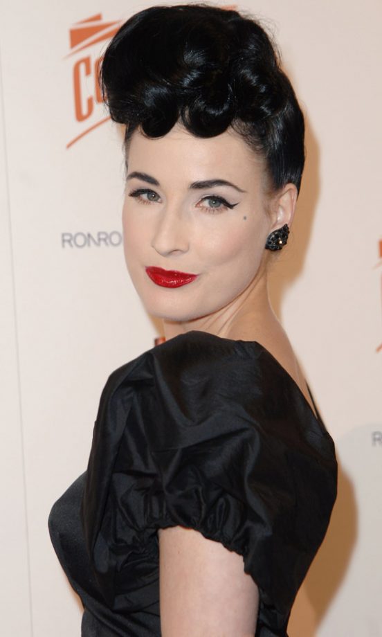 Dita Von Teese Wearing A Statement Hairstyle At The My Private Cointreau Coffret Launch In LA 2010