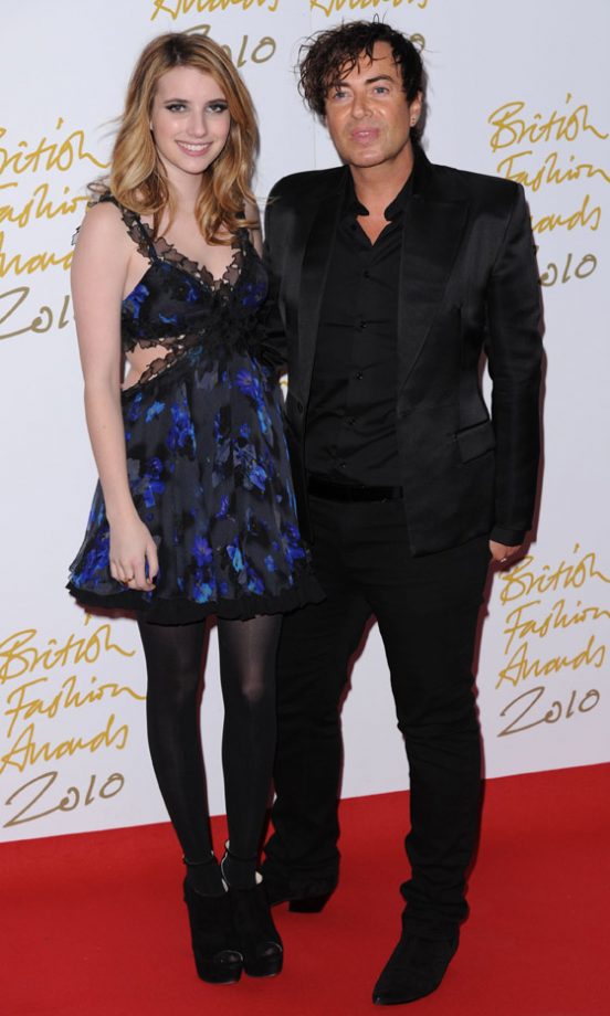 Emma Roberts And Julien MacDonald At The British Fashion Awards 2010
